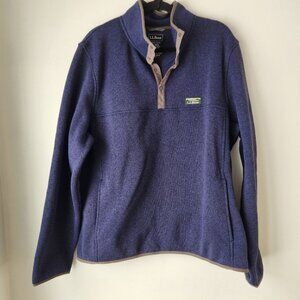 LL Bean Slightly Fitted Blue T Snap Pullover Sweater Hiking Sweatshirt Men's XL